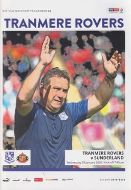 Tranmere Rovers v Sunderland Match Programme 2020-01-29